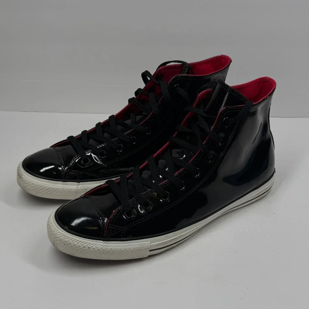 Converse Chuck Taylor High Top Sneaker Patent Leather Black Casual Size 12 - Picture 3 of 9
